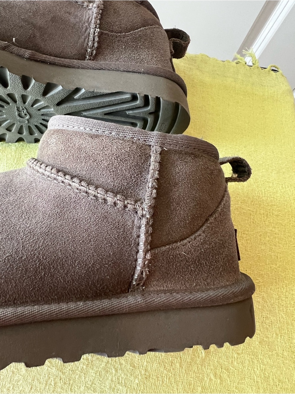 UGG Ultra Mini Suede Booties - Gray. Size 6 - Picture 3 of 10